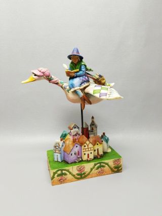 Enesco Jim Shore Rhyme Time Mother Goose Flying Over Town Large 10 1/2 " Figure