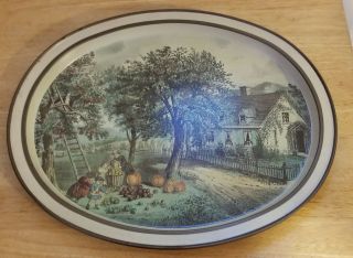 Currier And Ives The American Homestead Autumn 1868 Metal Tray