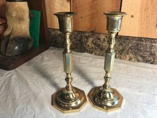 Vintage Brass Pillar Candlestick Candle Holders