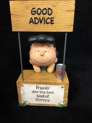 Hallmark Peanuts Lucy Good Advice Booth Figurine 2010 " Friends Are The Best "