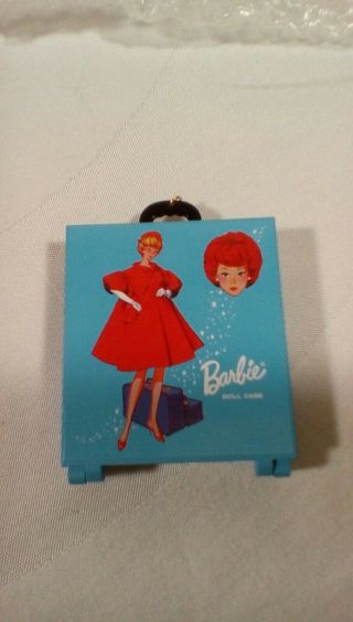 2000 Barbie Travel Case Suitcase Hallmark Keepsake Ornament W/box Doll Dress