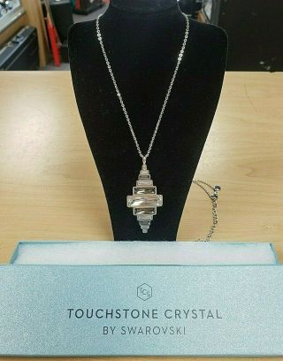 Touchstone Cyclone Pendant Necklace By Sworavski Pre - Owned,  Never Worn
