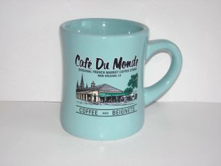 (c5) Cafe Du Monde French Market Orleans Louisiana Aqua Green Coffee Mug