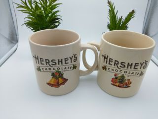 (2) Two Hershey’s Chocolate Huge Jumbo Christmas Mug Cup Coffee Soup 32 Oz