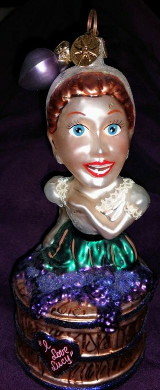 Radko Lucille Ball I Love Lucy Grape Stomping Glass Ornament
