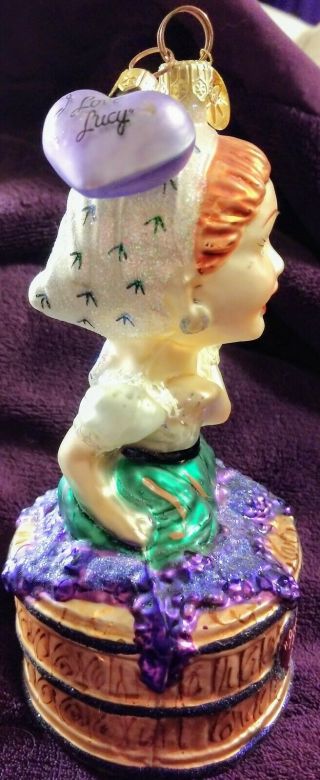 Radko Lucille Ball I Love Lucy Grape Stomping Glass Ornament 2