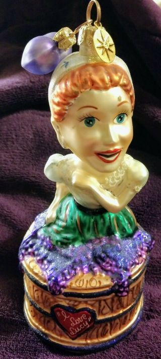 Radko Lucille Ball I Love Lucy Grape Stomping Glass Ornament 5