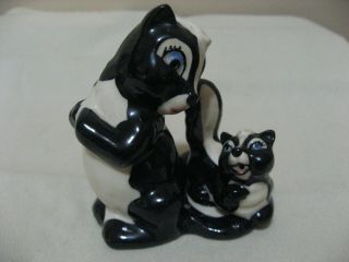 Madison Ceramic Art Studio Mother And Baby Skunk Salt Pepper Shaker