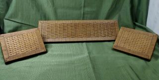 Vintage 1978 Homco Faux Wicker Rattan Wall Hanging Shelves Plastic Set of 3 3
