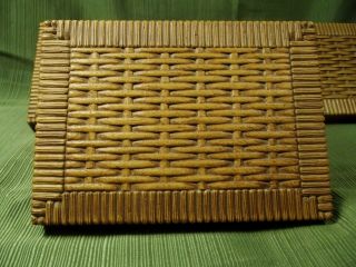 Vintage 1978 Homco Faux Wicker Rattan Wall Hanging Shelves Plastic Set of 3 4