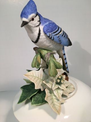 Lenox Christmas Blue Jay Bird Sculpture 1998 Fine Porcelain Certificate & Box