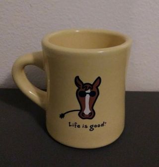 Life Is Good Coffee Mug Do What You Love Love What You Do Yellow W/ Horse