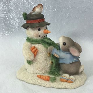 My Blushing Bunnies Figurine Friendship Puts A Smile On Your Face Bunny Snowman