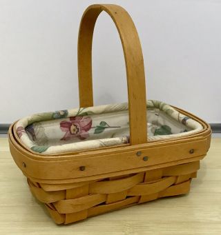Longaberger Parsley Booking Basket 1999,  Botanical Fields Liner