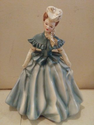Victorian Lady Blue Gown Figurine Florence Ceramics?