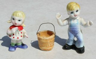 Vintage Mini Miniature Jack And Jill Nursery Rhyme Bone China 3pc Set