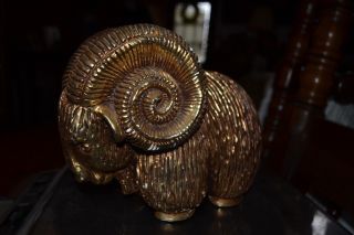 Decorative Artsy Golden Ram Home Decor Heavy 5 Pounds Can Be As Doorstop