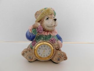 Fitz And Floyd " Hat Party " Bear Clock 1991