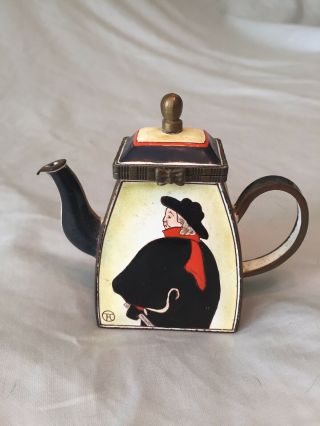 Miniature Teapot,  Kelvin Chen No 89 Swordsman By Toulouse Lautrec,  Signed
