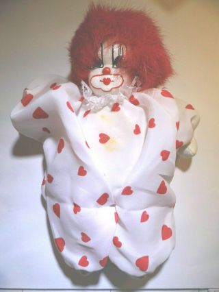 Q - Tee Hand Made Clown 1 Pre - Owned,  Missing 2 Pom Poms,  Great Collectible