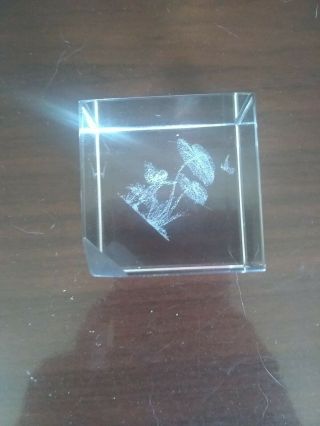 1.  5 " Lead Crystal Paperweight Laser Etched Fairy Ring Mushroom