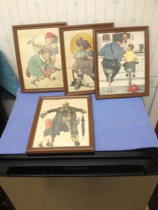 Set Of Four Norman Rockwell 8 X 10 Framed Pictures.
