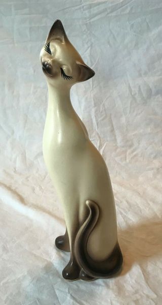 Vintage Napcoware Ceramic 13 " Tall Slim Siamese Cat C - 6195 Mb