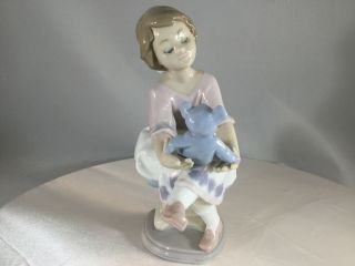 Lladro 1993 Collectors Society Best Friends 7620 Girl Seated With Teddy Bear
