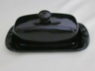 Hard To Find Longaberger Pottery Woven Traditions Ebony Butter Dish Black