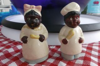 Vintage Ceramic Salt & Pepper Shaker Set Made In Japan African American Cooks