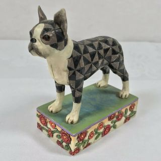 Jim Shore Boston Terrier " Charlei” Retired Figurine Heartwood Creek Enesco 2006