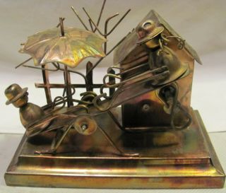 Berkeley Designs 4 " Copper Teeter - Totter Music Box,  Plays " Its A Small World Vg