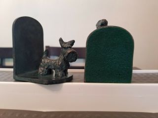 Real Bronze Scottie Dog Bookends - Deco Style/period Solid Shape Scotty