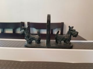 Real Bronze SCOTTIE DOG Bookends - Deco Style/Period Solid Shape Scotty 2