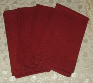 Set Of 4 Longaberger Paprika Red Fabric Napkins Euc Usa