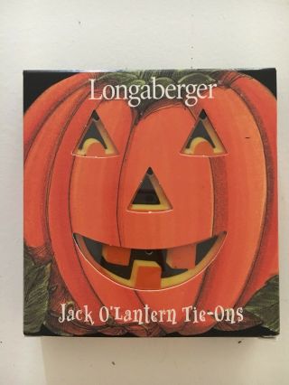 Longaberger Basket Pumpkin Face Jack O Lantern Tie - On Halloween Fall