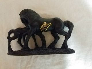 Coal Hand Crafted Horse Figurine.  Benefits Animals.