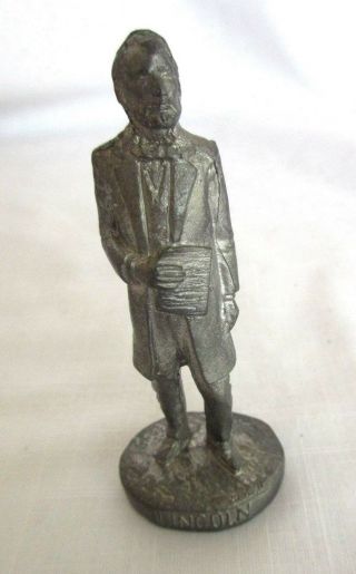 Abraham Lincoln Metal Figurine Hand Crafted In Usa Circa 1978 Approx.  3 "