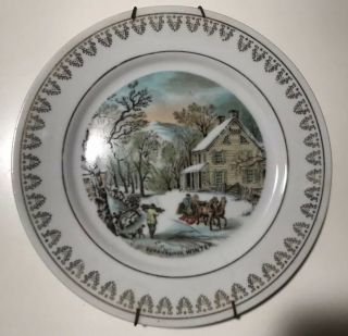 Currier And Ives 1 Of 4 Season Decorative Plates - Winter