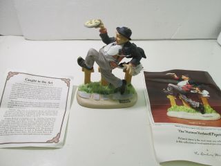 Danbury Norman Rockwell Porcelain Figurine Caught In The Act Hd1500