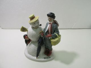 Danbury Norman Rockwell Porcelain Figurine Granpa Snowman Hd1498