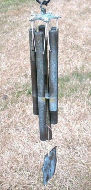 Vintage Verde Green BRONZE Brass Walter Lamb Style Wind Chime with Tubes 17 