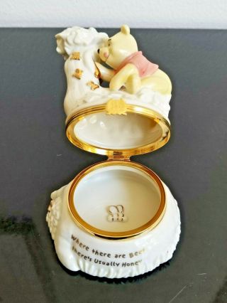Lenox Winnie The Pooh White & Gold Trinket / Jewelry Box,  Disney