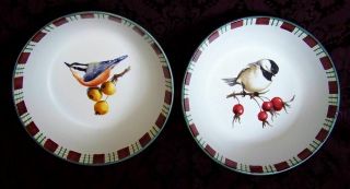 Lenox Winter Greetings Everyday Cereal Bowls - Nuthatch & Chickadee