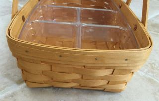 Longaberger Gathering Basket 2001 Handles Plastic Liner 14 