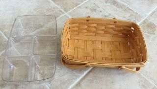 Longaberger Gathering Basket 2001 Handles Plastic Liner 14 