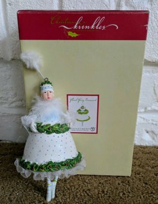 Krinkles Fairy Holly Floral Ornament Patience Brewster Dept 56 Retired Christmas