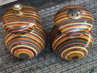 Mr Dudley Rainbow Wood Salt And Pepper Mill,  Retro Cool Marked