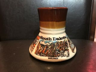 South Dakota White Bottle Coffee Mug Badlands Mount Rushmore Brown