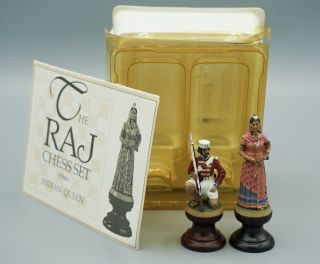 1987 Franklin Raj Chess Set Forces Of The Rebellion Indian Queen & Pawn 6a